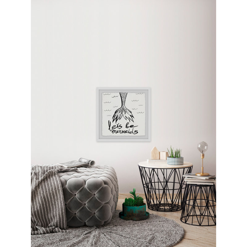 Art encadré « LET’S be Mermaids II », H 12 po x l 12 po x P 1,5 po