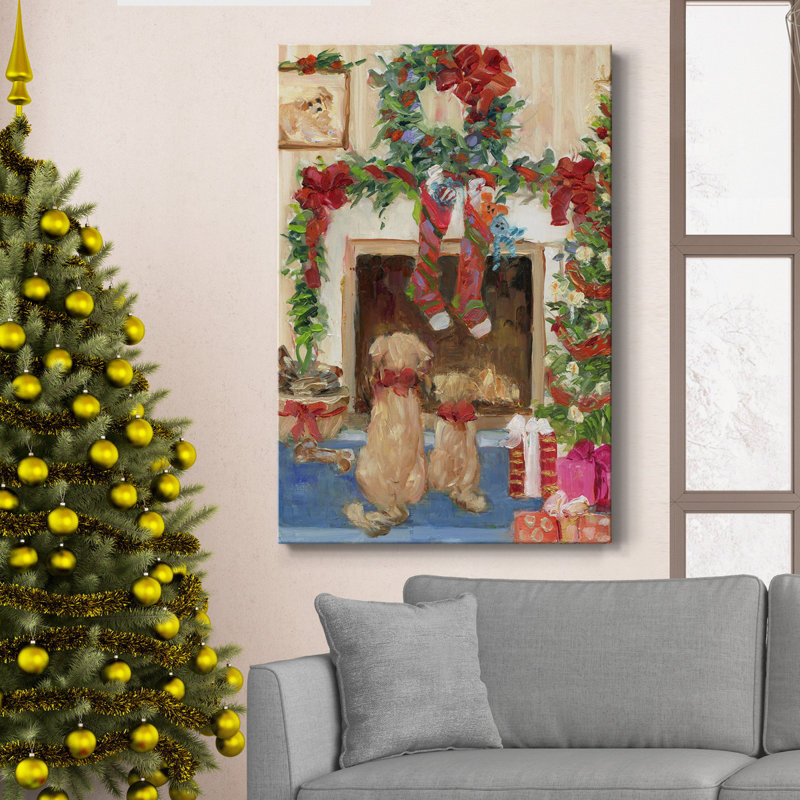 Père Noël - reproduction sur toile tendue, H 60 po x l 40 po x P 1 po