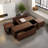 Rectangular Sliding Top Coffee Table With 2 Drawers And 2 Hidden Storage Compartments