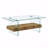 Rectangular Floating Coffee Table Wooden Color Glass Legs-92554555
