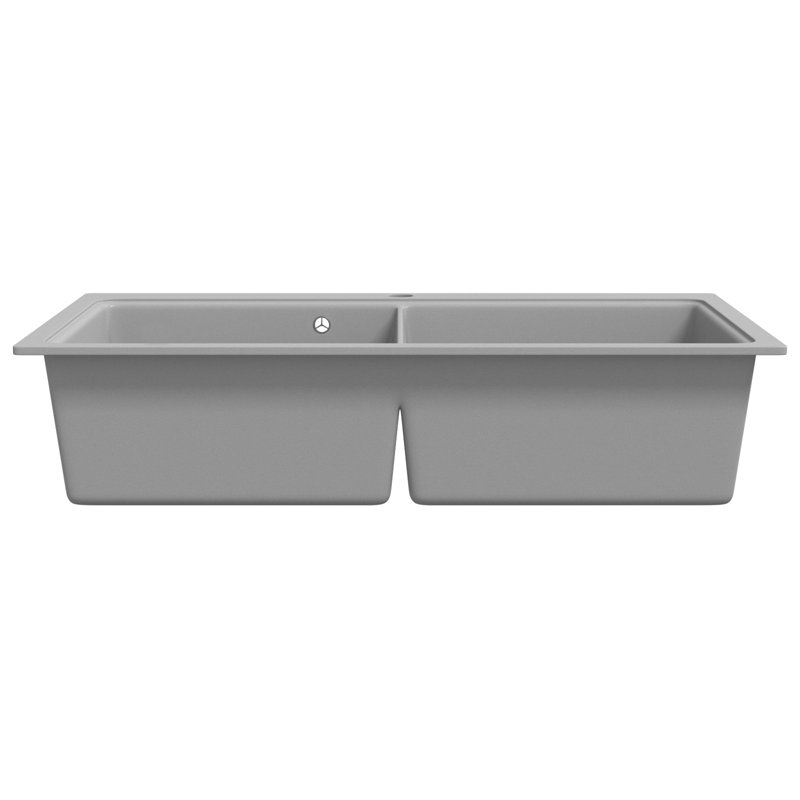 Ariella Belfry Kitchen 510 mm W Single Bowl Stone Flush Kitchen Sink, Grey