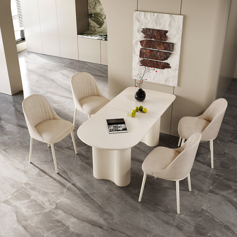 Ensemble de table de salle à manger rectangulaire moderne 70,87 "avec 4 chaises pour cuisine, bar et salon Pearlena