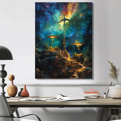«Blue Balance» Astrology Cosmic Coopération - Décoration murale astronomie Balance