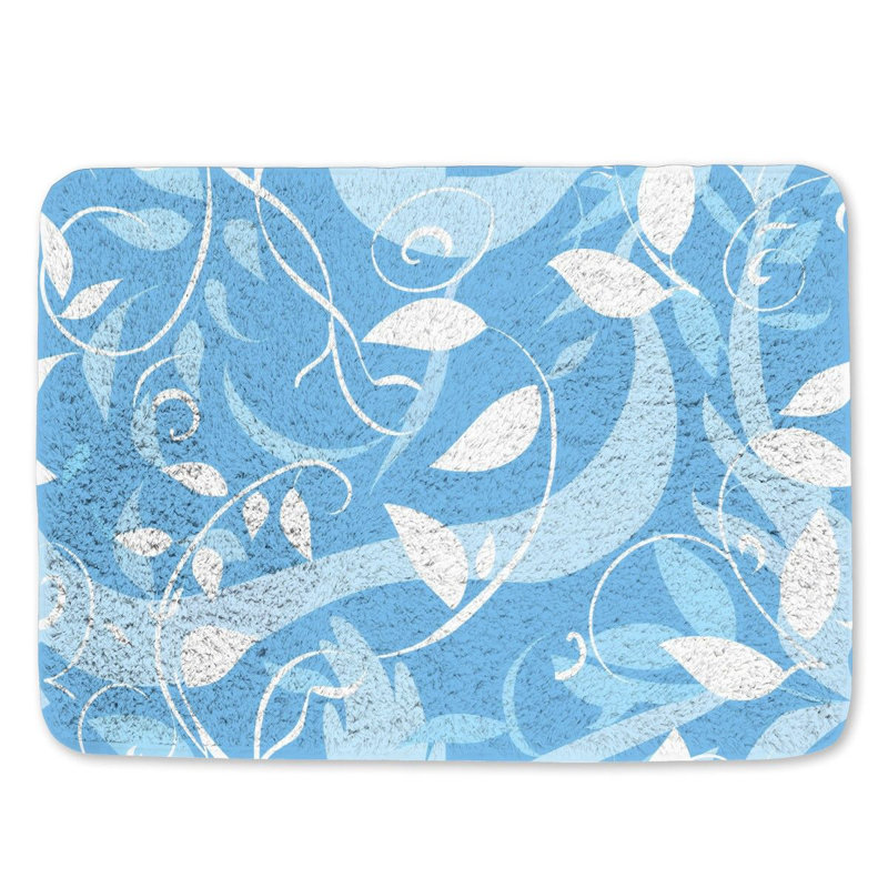 Motif de tapis de bain tourbillons botaniques, L 17 po x L 24 po