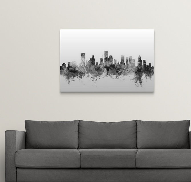 «Houston Texas Skyline» par Francy, impression, H 24 po x l 36 po x P 1,5 po, Toile