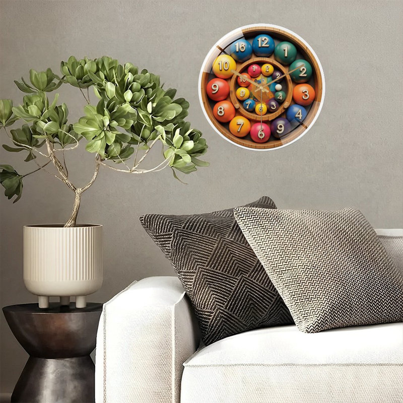 Horloge murale en bois 12 pouces