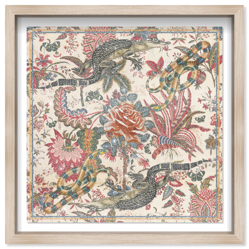 Timeless Alligator Canvas Animals Print by Oliver Gal, Black Frame, 41.5"H x 41.5"W
