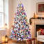 Arbre de Noël floqué avec lumières colorées-1251580795