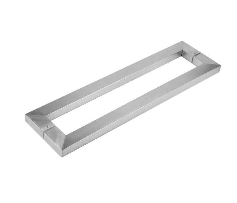 Pull Handle Barn Door Hardware, Brushed Steel, 1.5" H x 6.75" W x 19.88" D