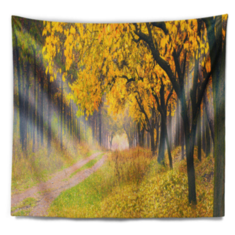 Tapisserie de forêt brillante en polyester avec accessoires suspendus inclus, H 68 po x l 80 po