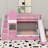 Twin Over Twin Castle Style Bunk Bed With Drawers，Shelves-2029026738