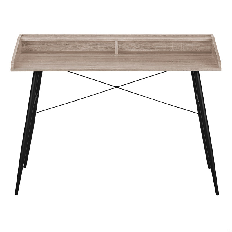 Bureau d'ordinateur, bureau personnel, ordinateur portable, tablettes de rangement, L 48 po, Taupe / Noir