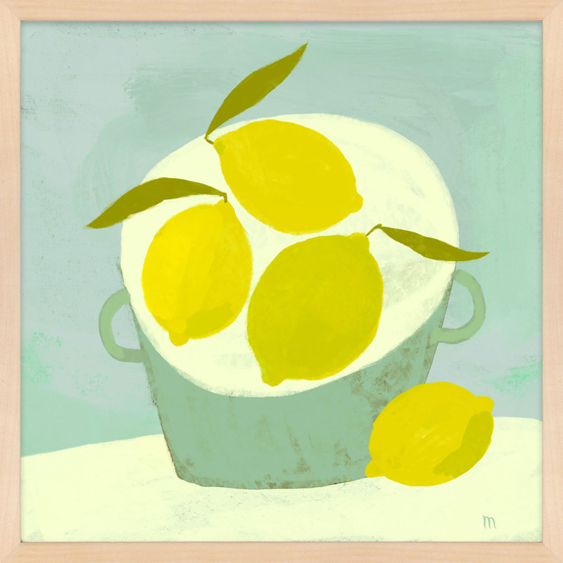 Panier d'été Julina - peinture sur papier, H 16 po x l 16 po x P 1,25 po, Érable