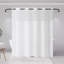 Rideau de douche sans crochets, rideau de douche imperméable 2 en 1 à tissage gaufré, rideau de 240 g/m² avec doublure amovible, 188 x 180 cm (blanc), fenêtre transparente et aimants, conçu pour les douches et les baignoires.