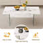 Table basse moderne à plateau relevable en faux marbre avec compartiment caché-112495810