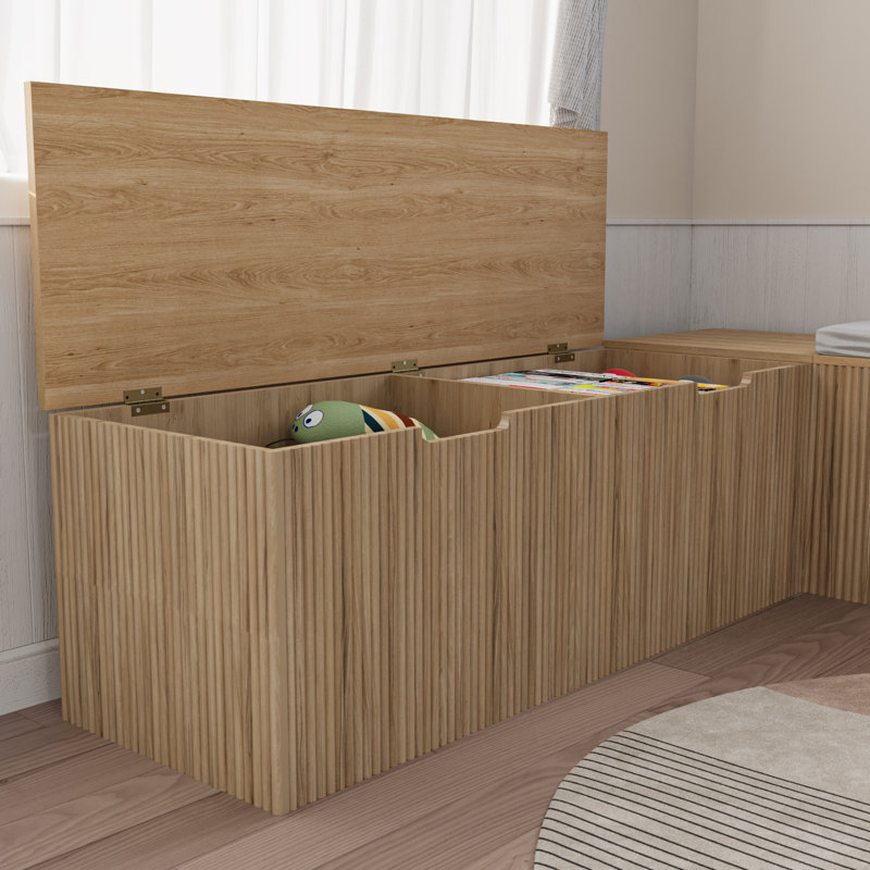 Banc de rangement en L avec sièges rembourrés, pour la salle à manger, la cuisine, le vestibule, Bois naturel