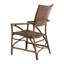 Set of Two Natural Rattan Open Back Dining Arm Chairs