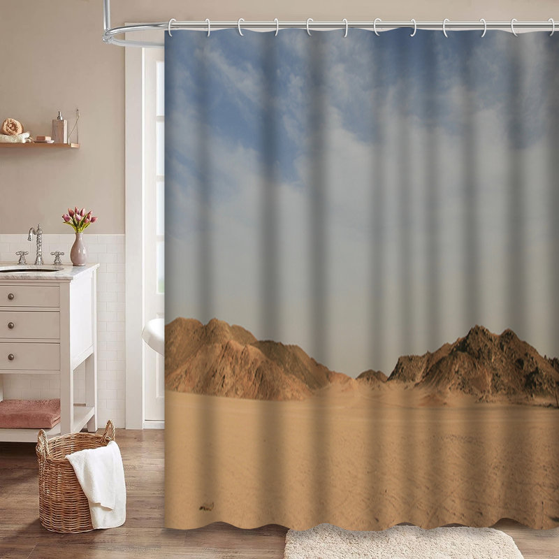 Rideau de douche Desert Sand Cactus Camel, L 72 po x l 78 po