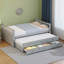 Lit de jour double polyvalent avec lit gigogne et 3 tiroirs de rangement-1231473174