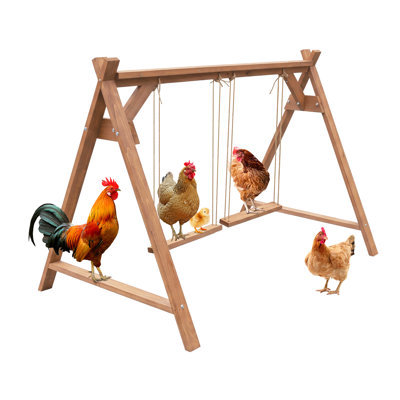 Chicken Perch with Swing, Wooden Roosting Bars for Coop, Holds 6-8 Chickens, Easy Assembly