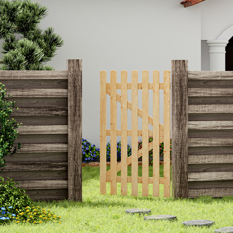 150cm H x 90cm W Solid Wood Gate, Yellow