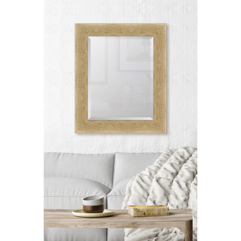 Miroir mural en écorce d’écorce ivoire Montecito, H 37 po x l 31 po