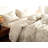 Evone Pure Linen Jacquard Duvet Cover Set with Pillowcase -Top Grade & Natural-110876821