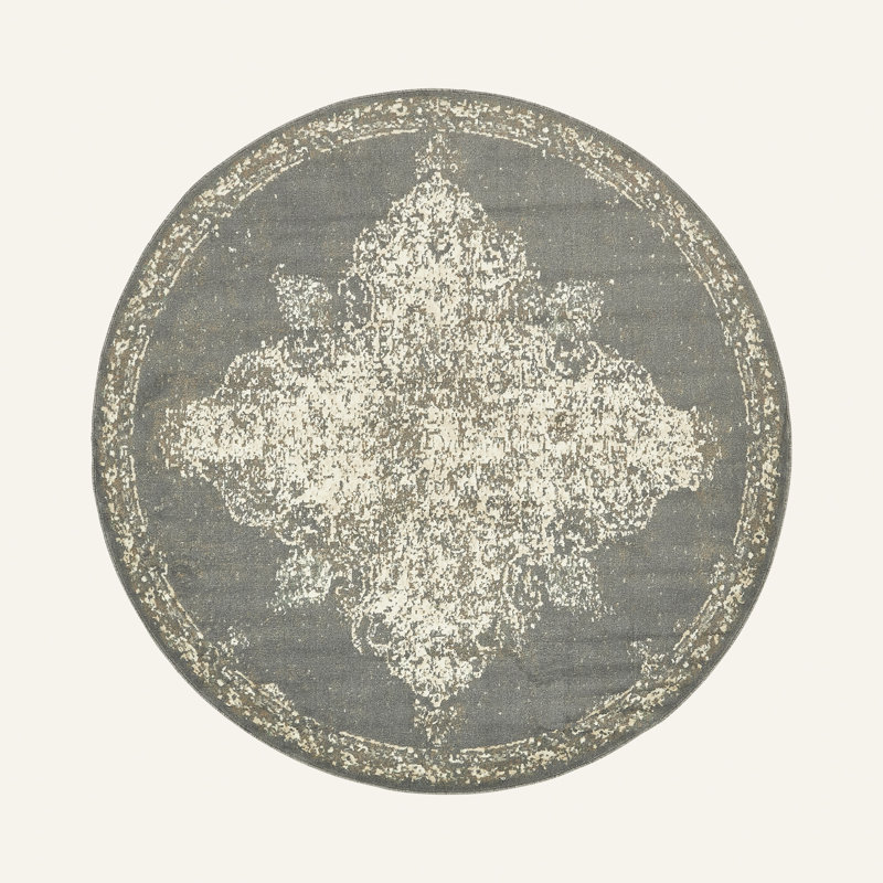 Tapis oriental gris Tobitha, Rond 8 pi