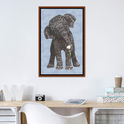 «Baby Elephant - Blue» par Angelika Parker - impression d'art graphique