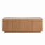 Table basse rectangulaire en bois naturel brun et verre, centre de salon de style moderne Mid-Century