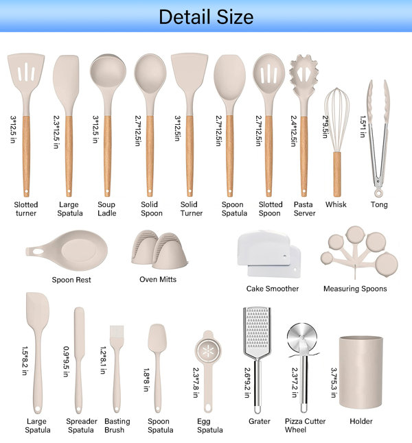 DGPCT 23 -Piece Cooking Spoon Set with Utensil Crock