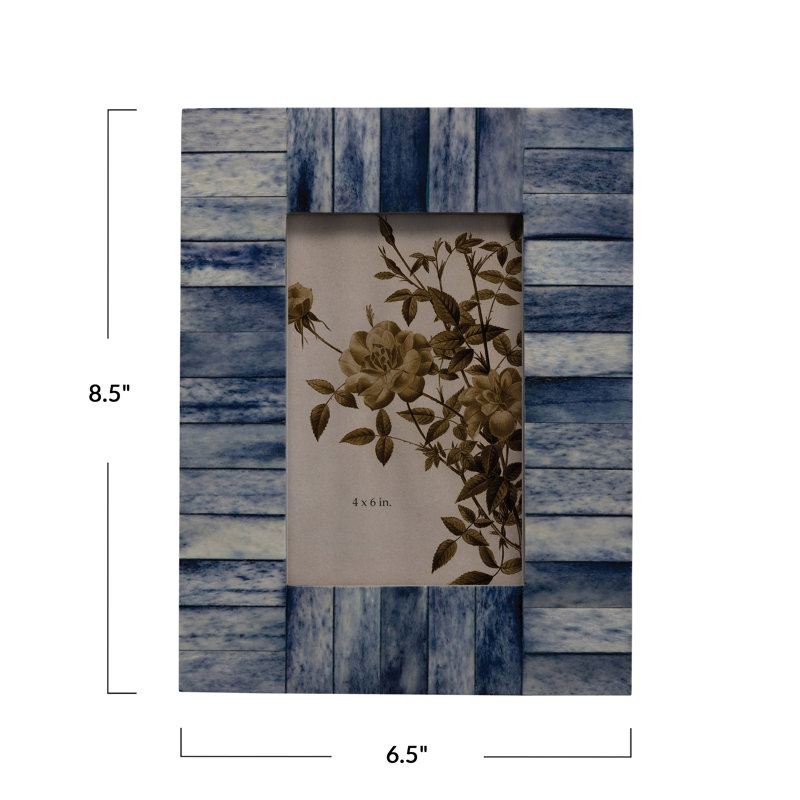 Cadre photo simple bleu / gris clair 4 po x 6 po Barton