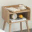 Table de chevet moderne Mid-Century avec rangement, petite table de bout avec pieds en bois massif pour la chambre à coucher, le salon ou le bureau