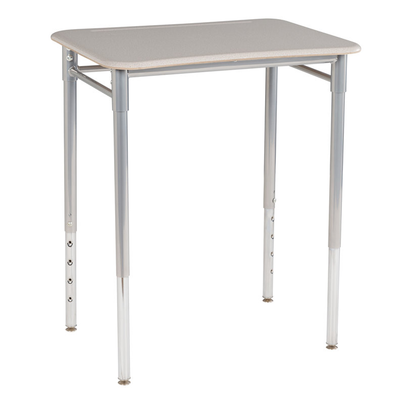 Rectangle Adjustable Height Collaborative School Desk, Gray Spectrum