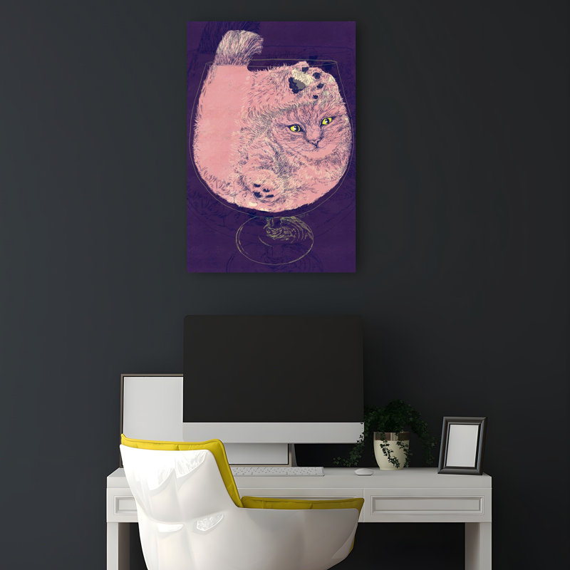 «Fluffy Cat In Contemporary Cat», art mural, 18" H x 12" W