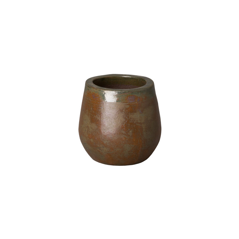 Pot à fleurs en argile Raekwon, Vert, H 9,5 po x l 9 po x P 9 po