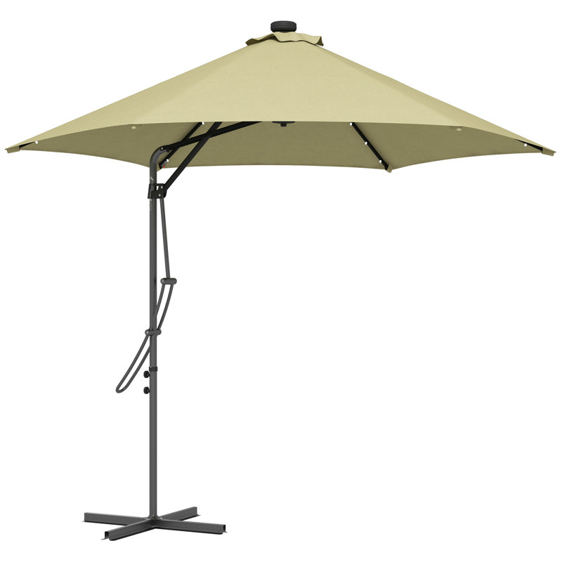 130cm Lighted Market Parasol, Beige
