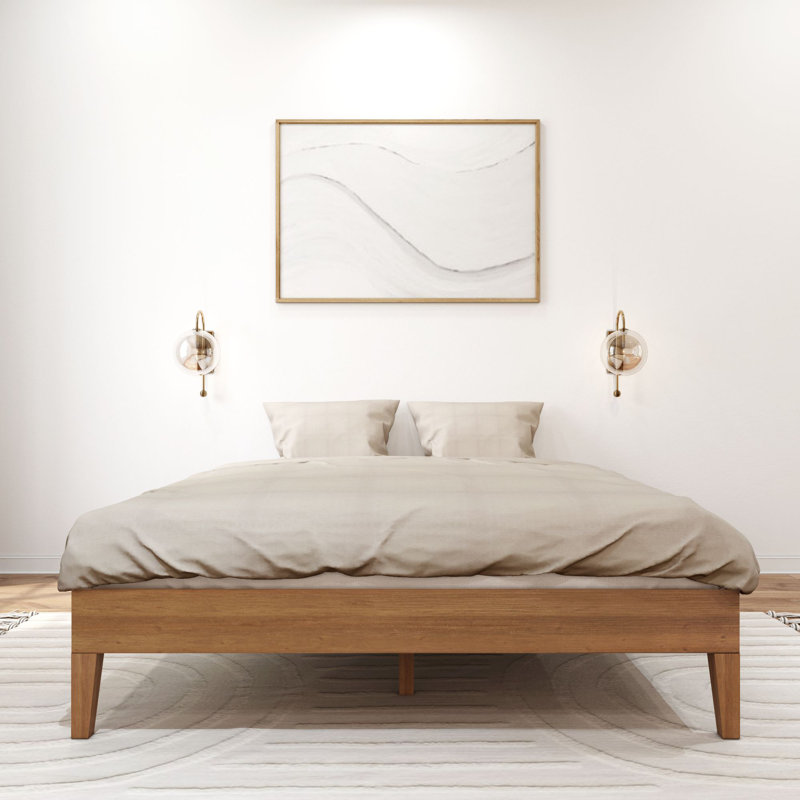 Arikah Solid Wood Bed, Matte Pecan, Queen