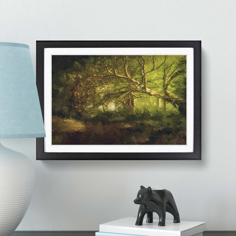 Mystical Forest - Picture Frame Painting Print, 36cm H x 48cm W x 2cm D, Black Framed