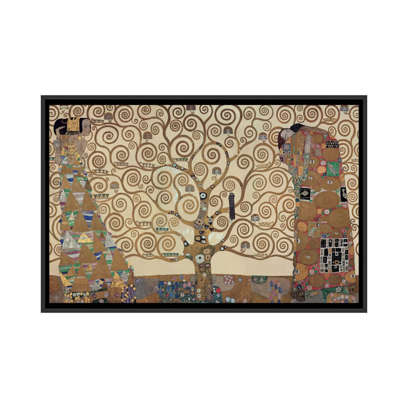 «The Tree Of Life» par Gustav Klimt, impression sur toile tendue, H 32 po x l 48 po x P 1,5 po, Toile avec cadre noir