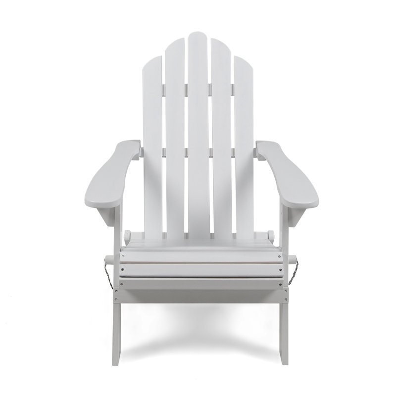 Lilwenn Foldable Outdoor Adirondack Chair, White