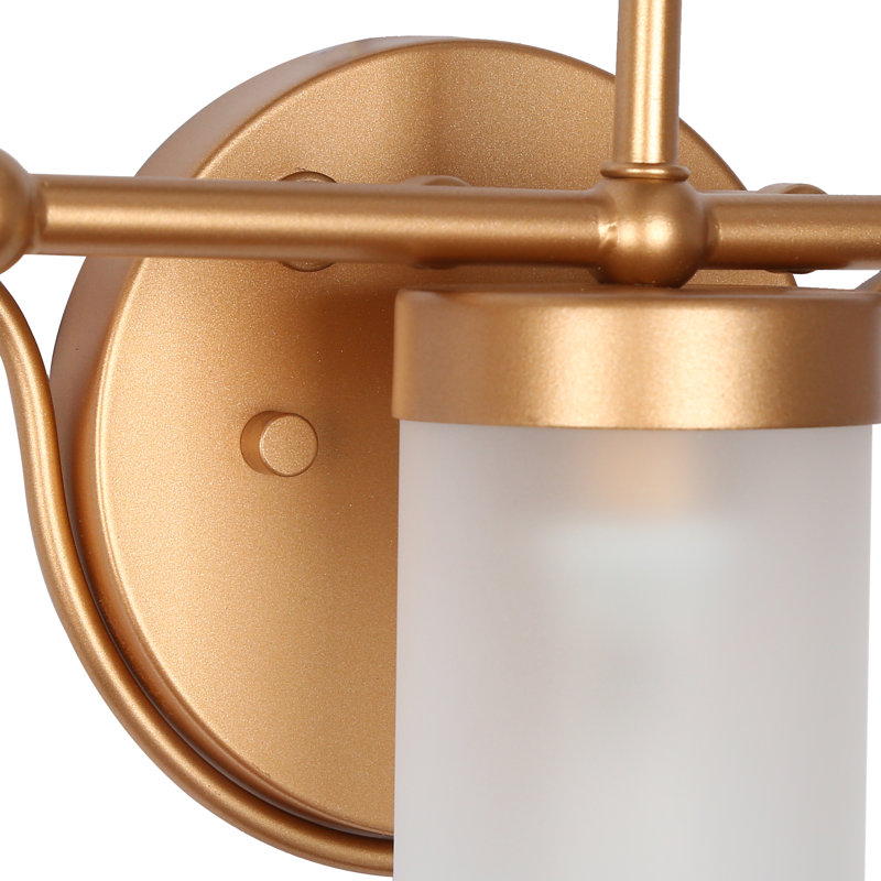 Carma 3 - Light Dimmable Modern Frosted Glass Shade Brass Vanity Light