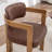 Stanford Faux Leather Upholstered Curved Solid Wood Dining Chair-2078729022-2068014471