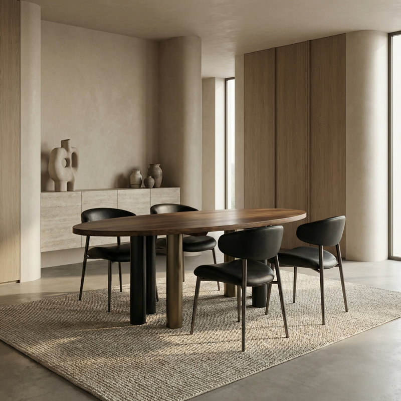 Journal Oval Walnut Wood Dining Table