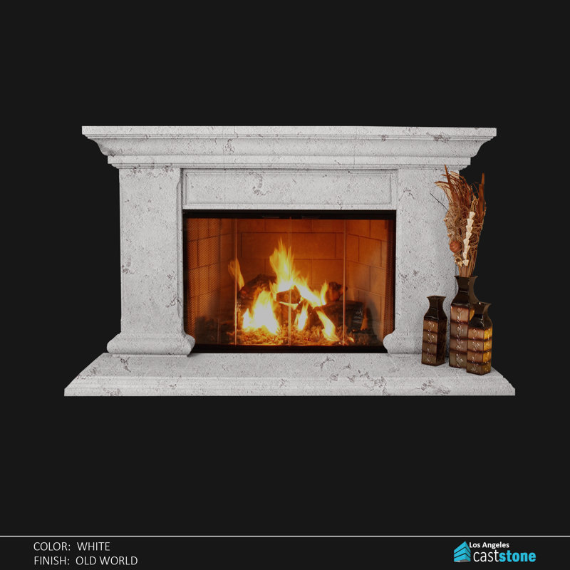 Marnes Composite Fireplace Surround, White Old World