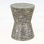 Tabouret de jardin effilé D14x19 Capiz, table d'appoint décorative avec incrustation élégante et design polyvalent pour une utilisation à l'intérieur
