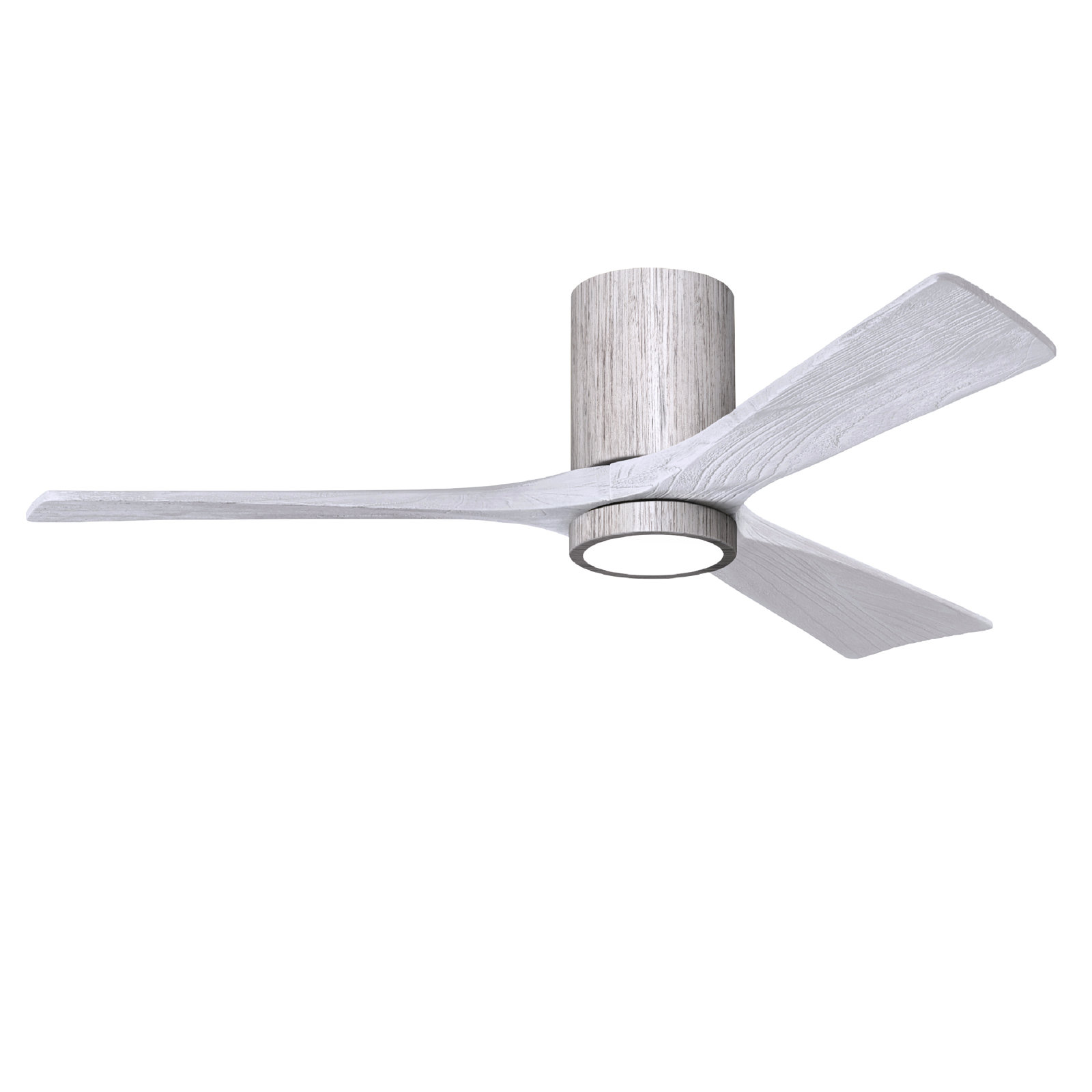 Olivier 3 Blade Ceiling Fan with LED Light Kit, Matte White, Barn Wood Tone, 52"