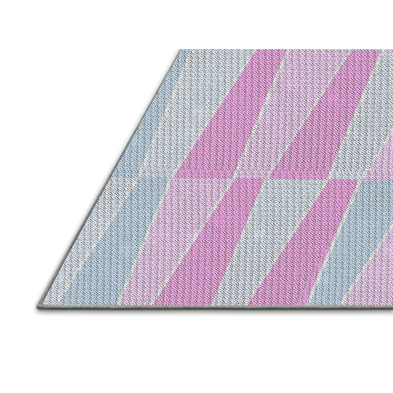 Tapis rose à motif géométrique Kingswood, Rectangle 6 pi x 9 pi