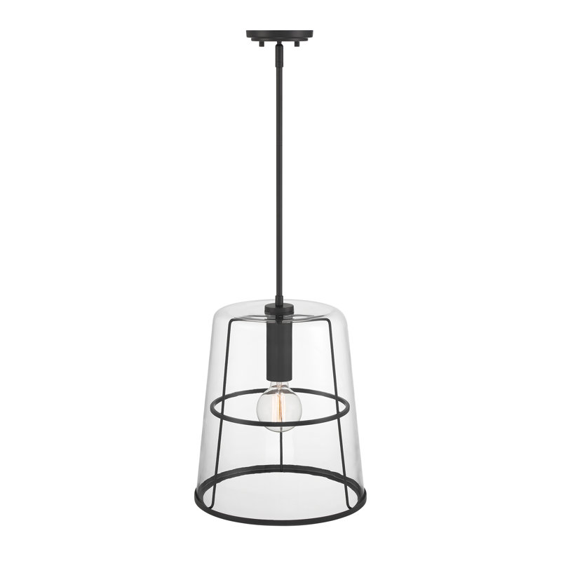 1 - Light Bowl Pendant, Matte Black