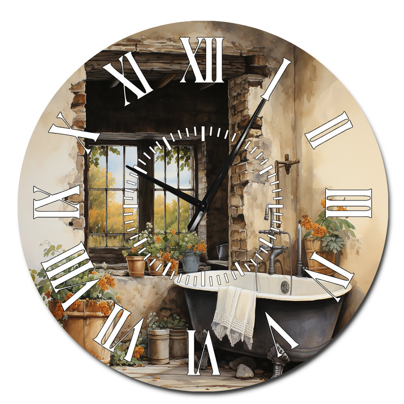 Laundry Rustic I - horloge murale, Surdimensionné